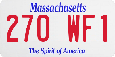 MA license plate 270WF1