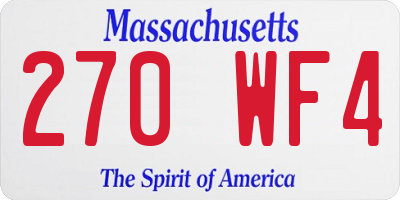 MA license plate 270WF4