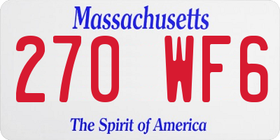 MA license plate 270WF6