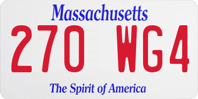 MA license plate 270WG4