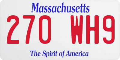MA license plate 270WH9