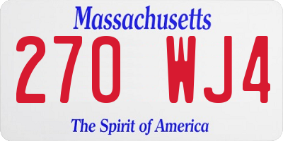 MA license plate 270WJ4