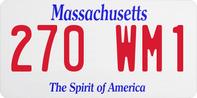 MA license plate 270WM1