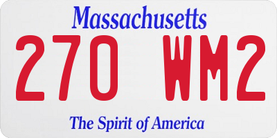 MA license plate 270WM2