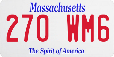 MA license plate 270WM6