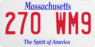 MA license plate 270WM9