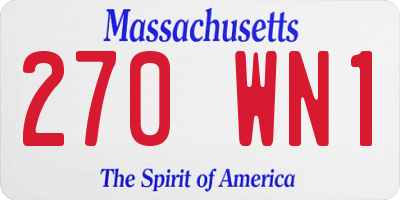 MA license plate 270WN1