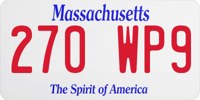 MA license plate 270WP9