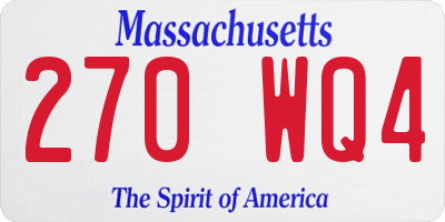 MA license plate 270WQ4