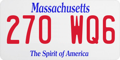 MA license plate 270WQ6
