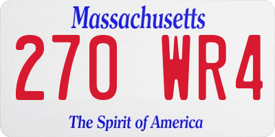 MA license plate 270WR4