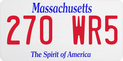 MA license plate 270WR5