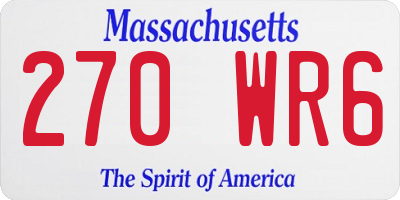 MA license plate 270WR6