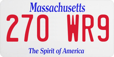 MA license plate 270WR9