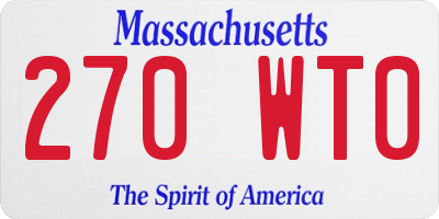 MA license plate 270WT0
