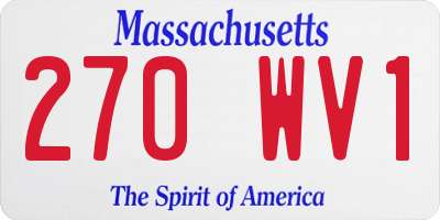 MA license plate 270WV1