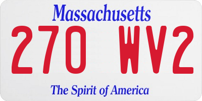 MA license plate 270WV2