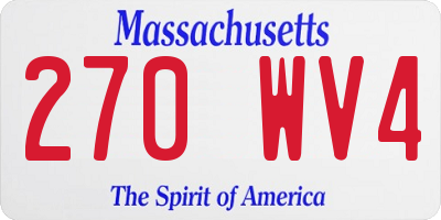 MA license plate 270WV4