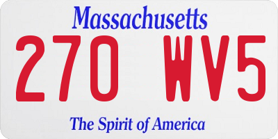 MA license plate 270WV5