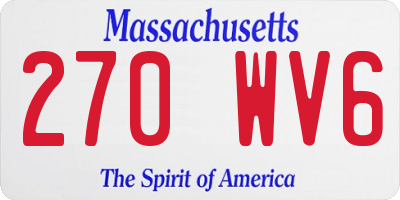 MA license plate 270WV6