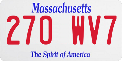 MA license plate 270WV7