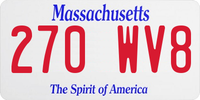 MA license plate 270WV8