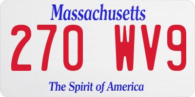 MA license plate 270WV9