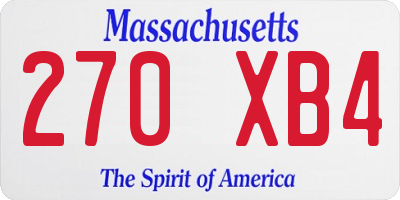 MA license plate 270XB4