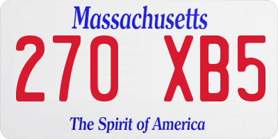 MA license plate 270XB5