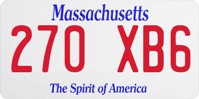 MA license plate 270XB6