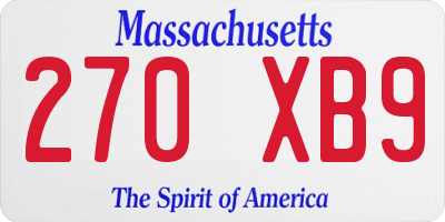 MA license plate 270XB9