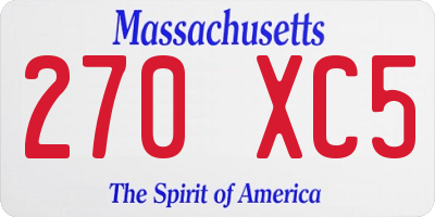 MA license plate 270XC5