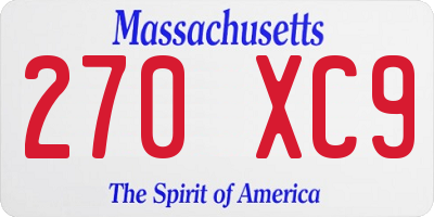 MA license plate 270XC9