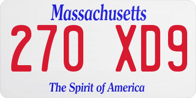 MA license plate 270XD9