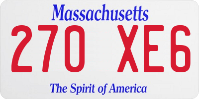 MA license plate 270XE6