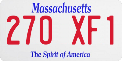 MA license plate 270XF1
