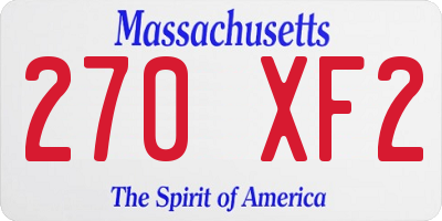 MA license plate 270XF2