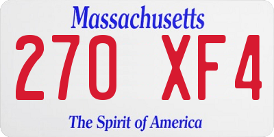 MA license plate 270XF4