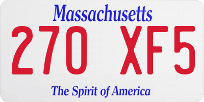 MA license plate 270XF5