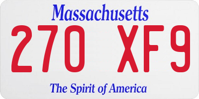 MA license plate 270XF9