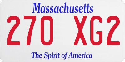 MA license plate 270XG2