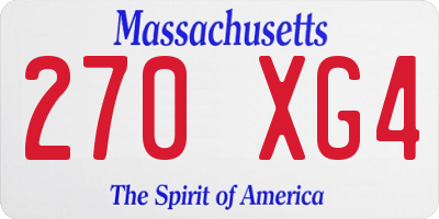 MA license plate 270XG4