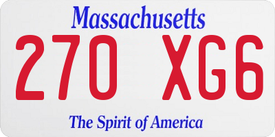 MA license plate 270XG6
