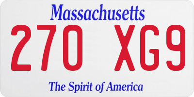 MA license plate 270XG9