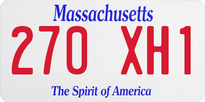 MA license plate 270XH1