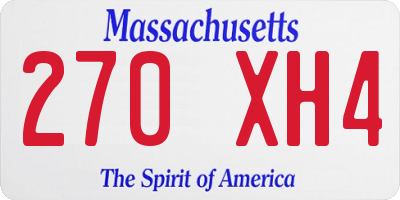 MA license plate 270XH4