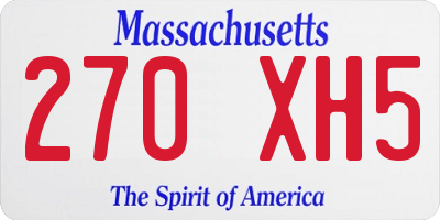 MA license plate 270XH5