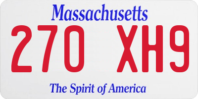MA license plate 270XH9