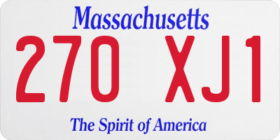 MA license plate 270XJ1