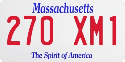 MA license plate 270XM1